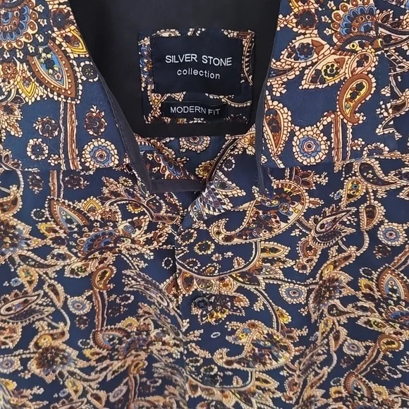 Silver Stone Collection Navy Floral Shirt - Picture 5 of 10